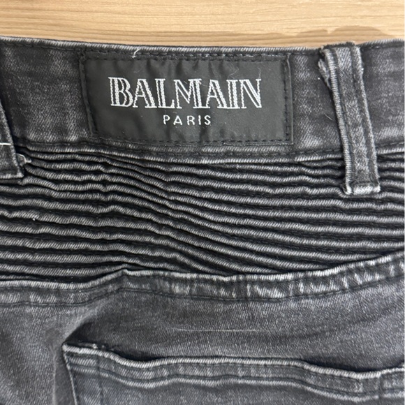 Balmain Paris Size 30 Men’s black 4 pocket biker style jeans - Picture 2 of 9